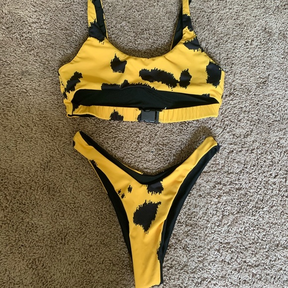 Yellow Cow Print Bikini - Picture 3 of 3
